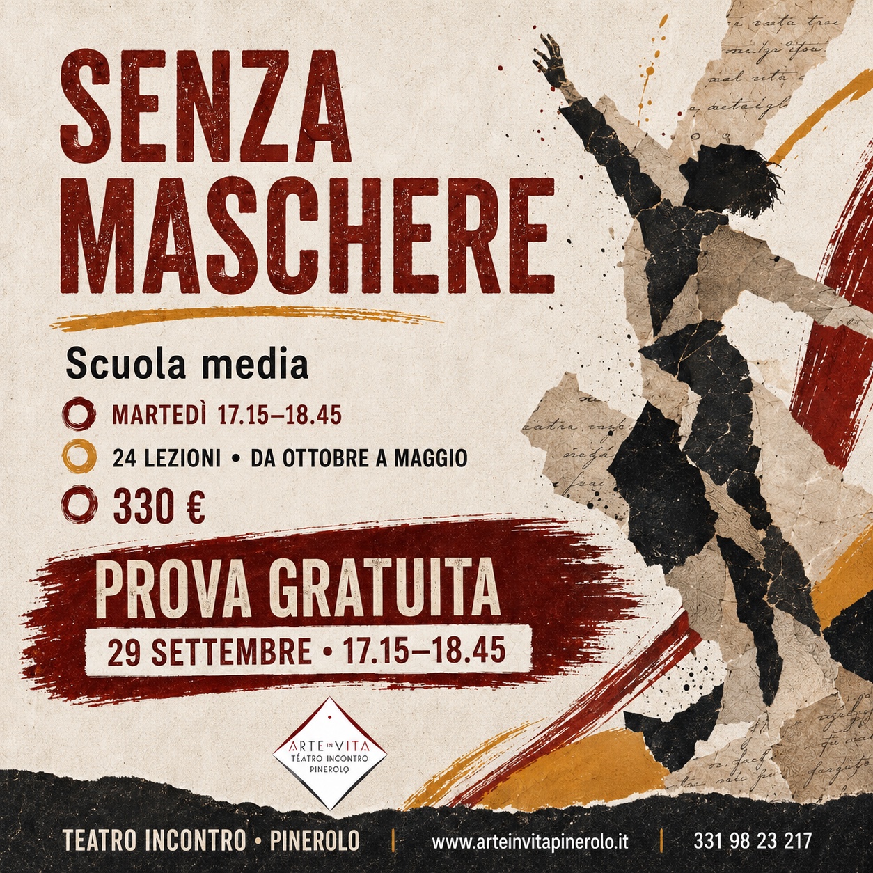 Locandina del corso Senza Maschere, Scuola media
