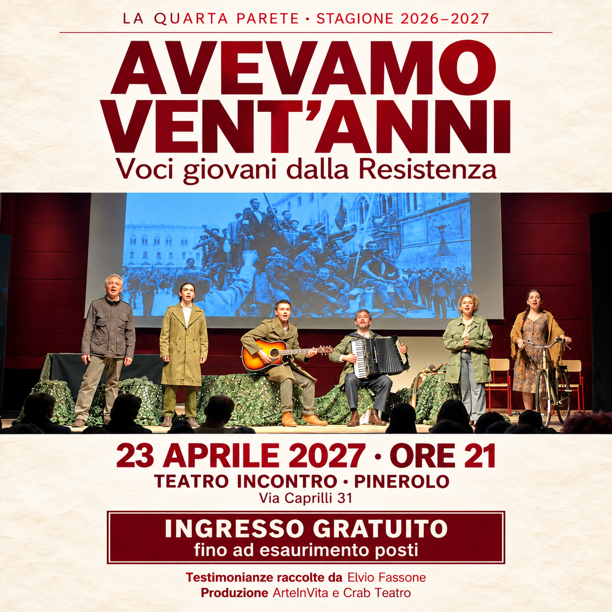 Avevamo vent’anni — La Quarta Parete 2026/27